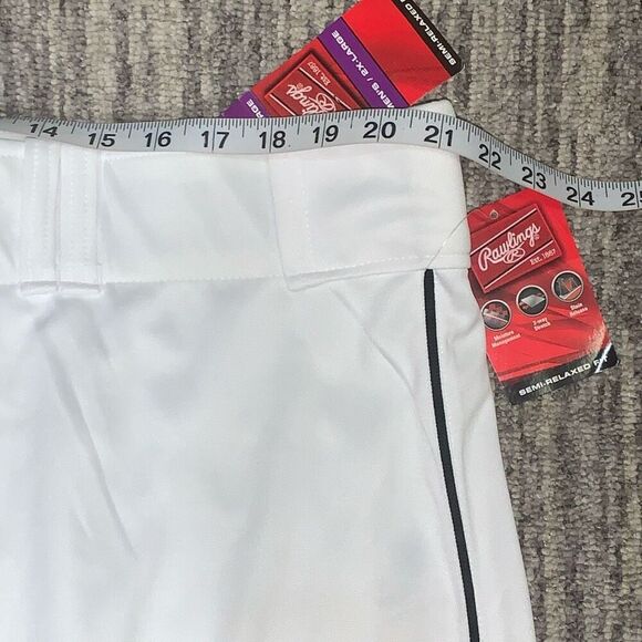 Brand New Rawlings‎ Men’s 2XL XXL White Semi Relaxed Fit Baseball Pants - Picture 7 of 9